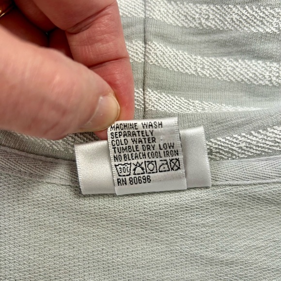 NEW Casual Striped Zip-Up Hoodie, XL, 3/4 Length Sleeves with Rollup Option - Picture 11 of 11